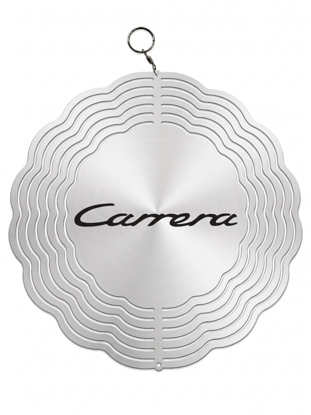 10" Porsche Carrera Kinetic Wind Spinner - White Metal Hanging Yard Decor